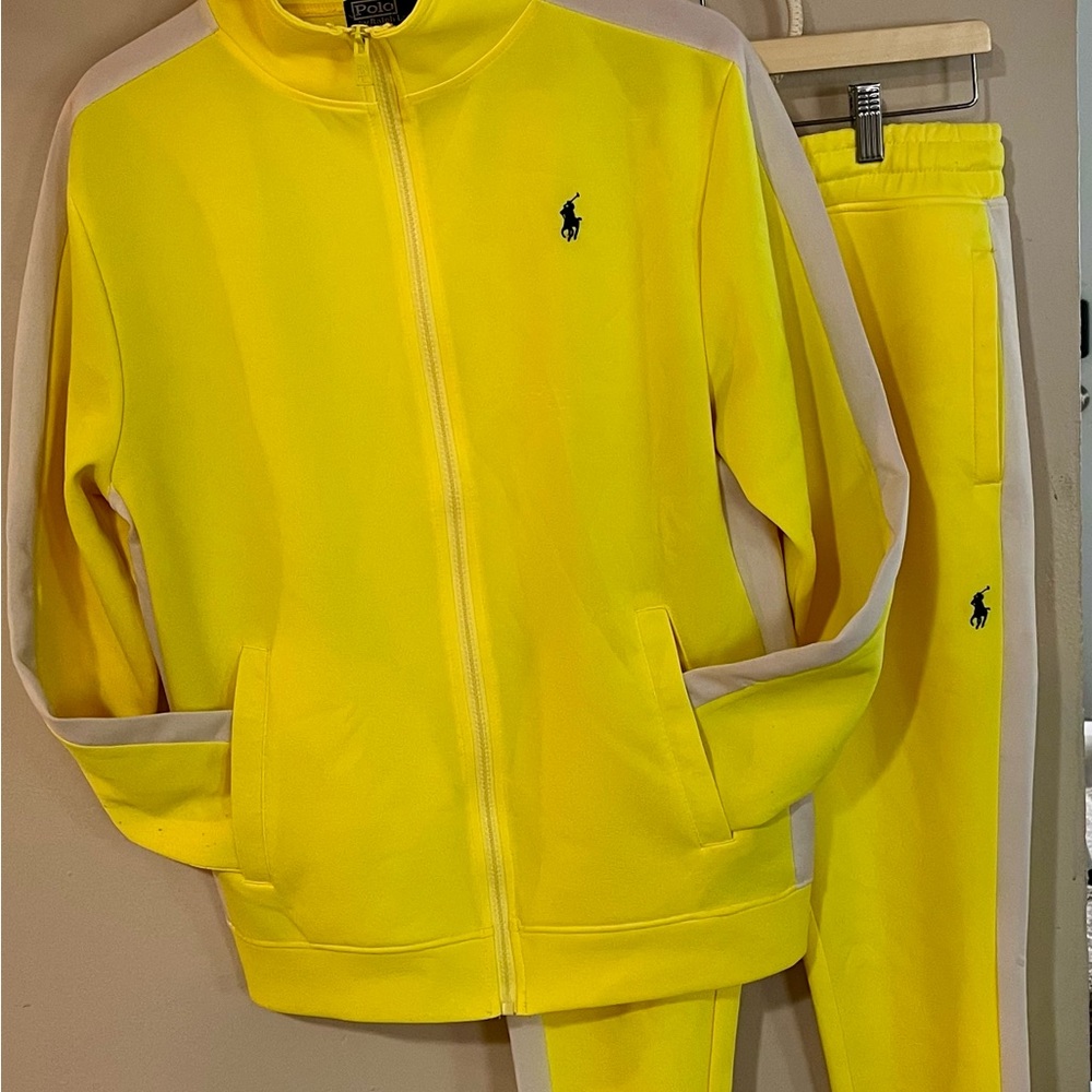 Athletic sweat suit made by polo.
